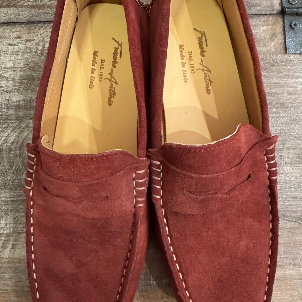 Fusaro Antonio "Made in Italy" Men's Burgundy Suede Loafers